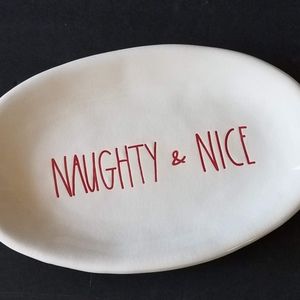 Naughty & Nice Magenta small oval plate
